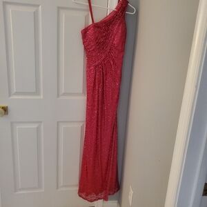 Pink Sequin Prom Formal Gown Dress XS 0